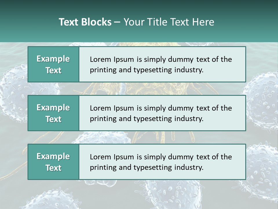 A Group Of Blue And Yellow Cells In The Water PowerPoint Template