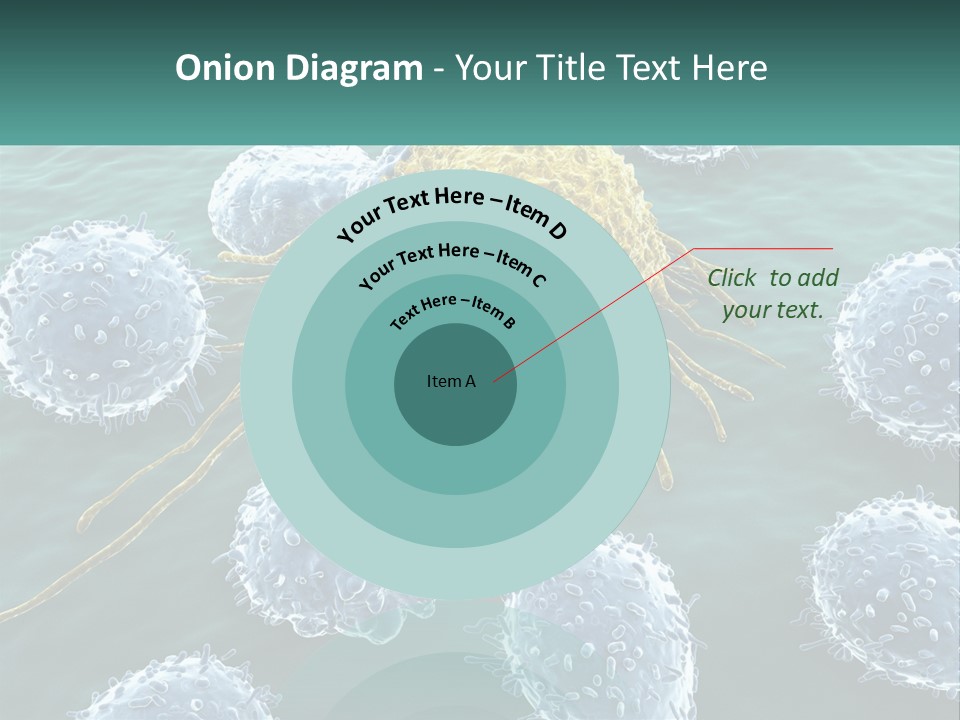 A Group Of Blue And Yellow Cells In The Water PowerPoint Template