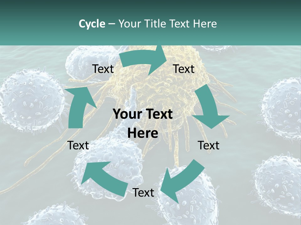 A Group Of Blue And Yellow Cells In The Water PowerPoint Template