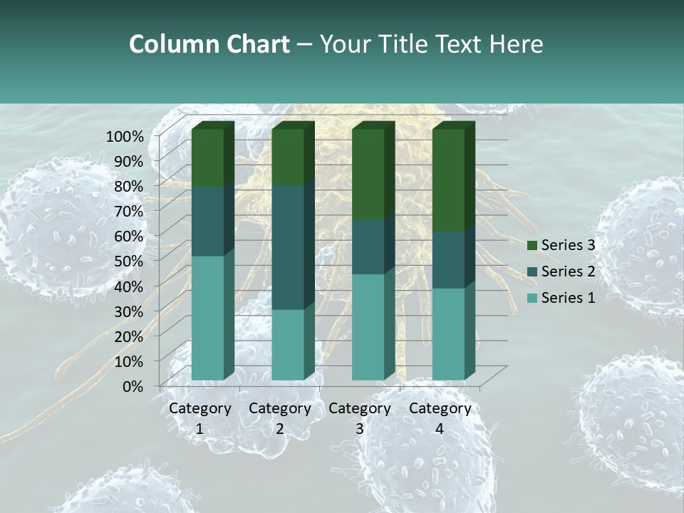 A Group Of Blue And Yellow Cells In The Water PowerPoint Template