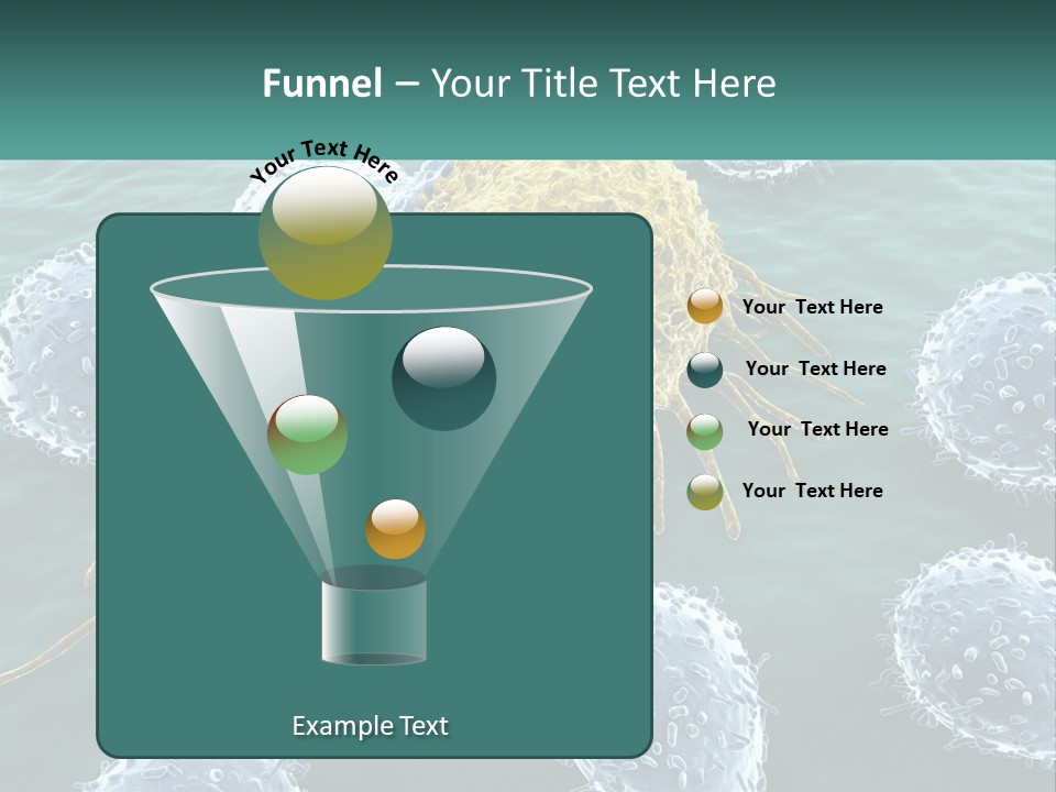 A Group Of Blue And Yellow Cells In The Water PowerPoint Template
