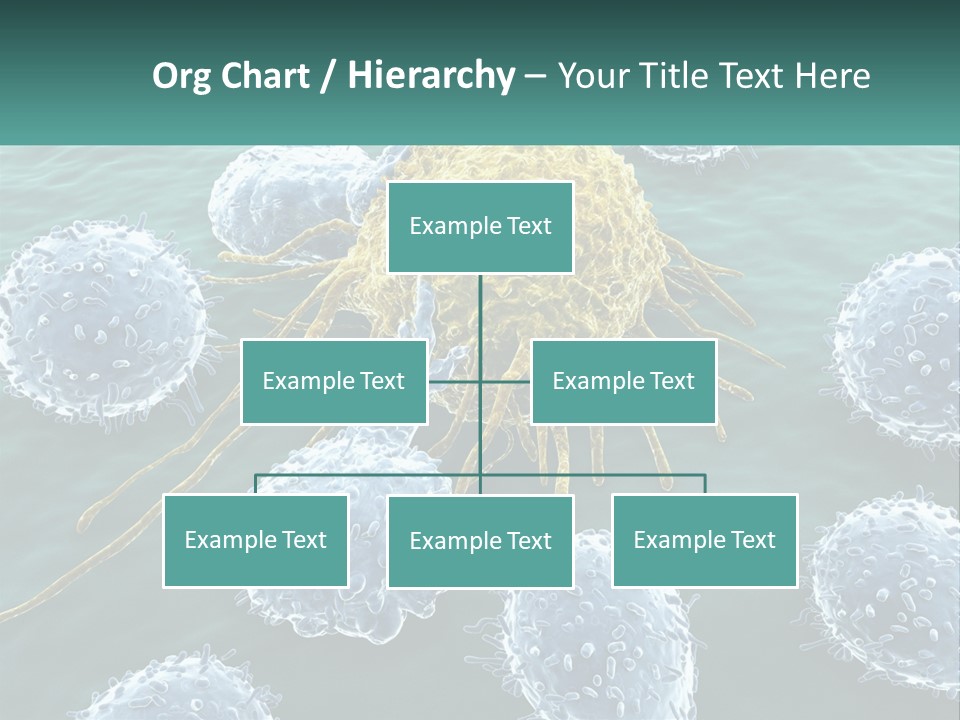 A Group Of Blue And Yellow Cells In The Water PowerPoint Template
