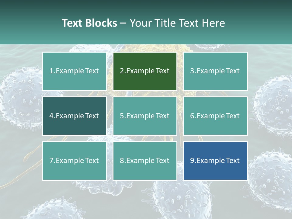 A Group Of Blue And Yellow Cells In The Water PowerPoint Template