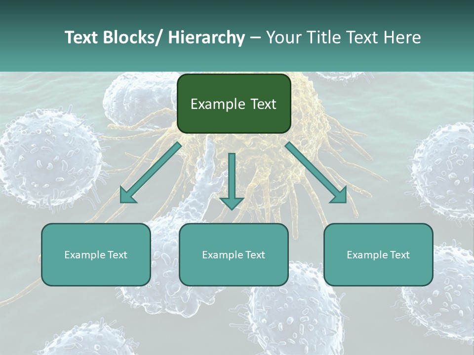 A Group Of Blue And Yellow Cells In The Water PowerPoint Template