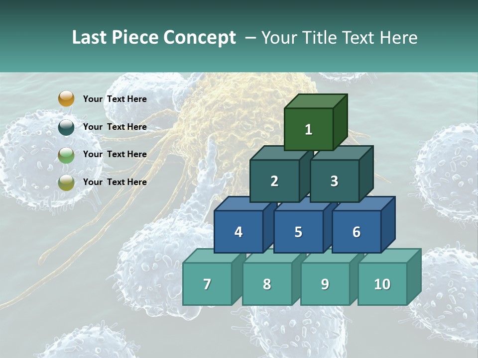 A Group Of Blue And Yellow Cells In The Water PowerPoint Template