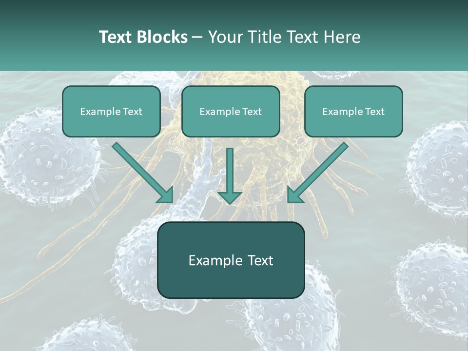 A Group Of Blue And Yellow Cells In The Water PowerPoint Template