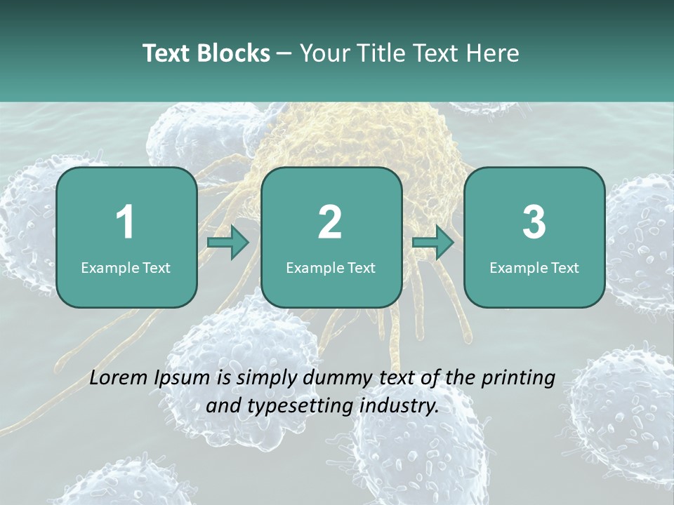 A Group Of Blue And Yellow Cells In The Water PowerPoint Template