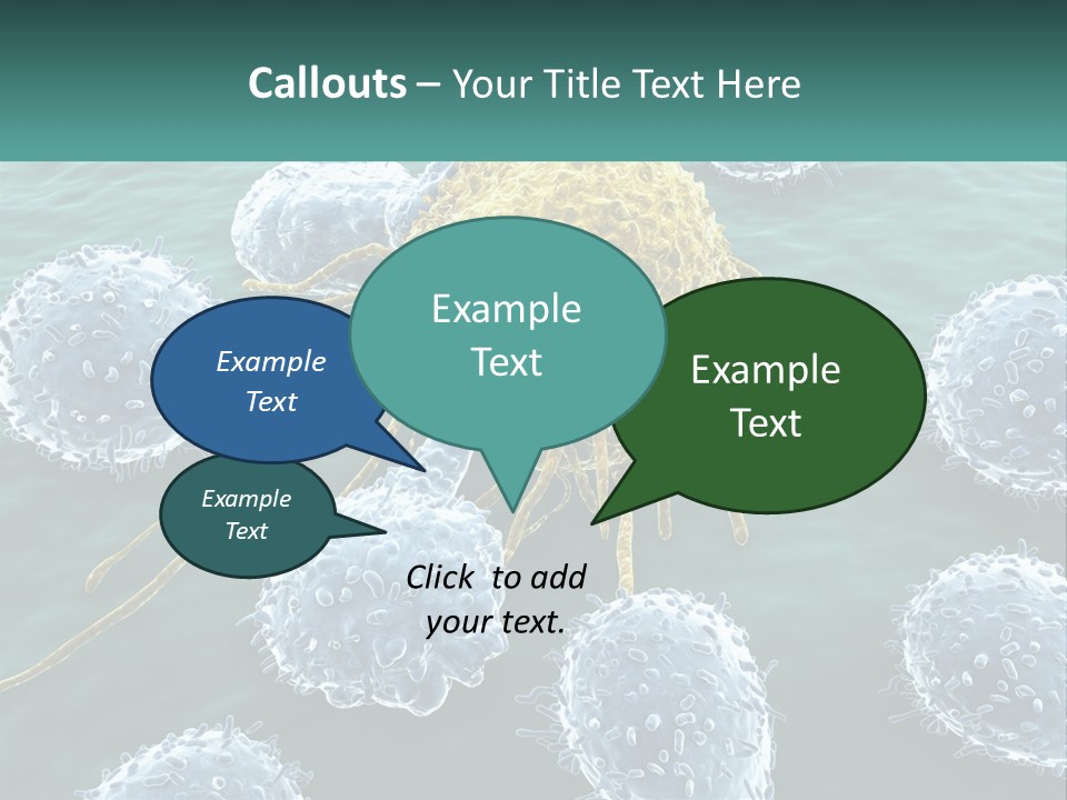 A Group Of Blue And Yellow Cells In The Water PowerPoint Template