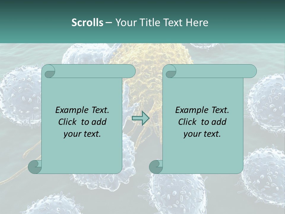 A Group Of Blue And Yellow Cells In The Water PowerPoint Template