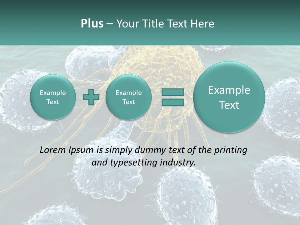 A Group Of Blue And Yellow Cells In The Water PowerPoint Template