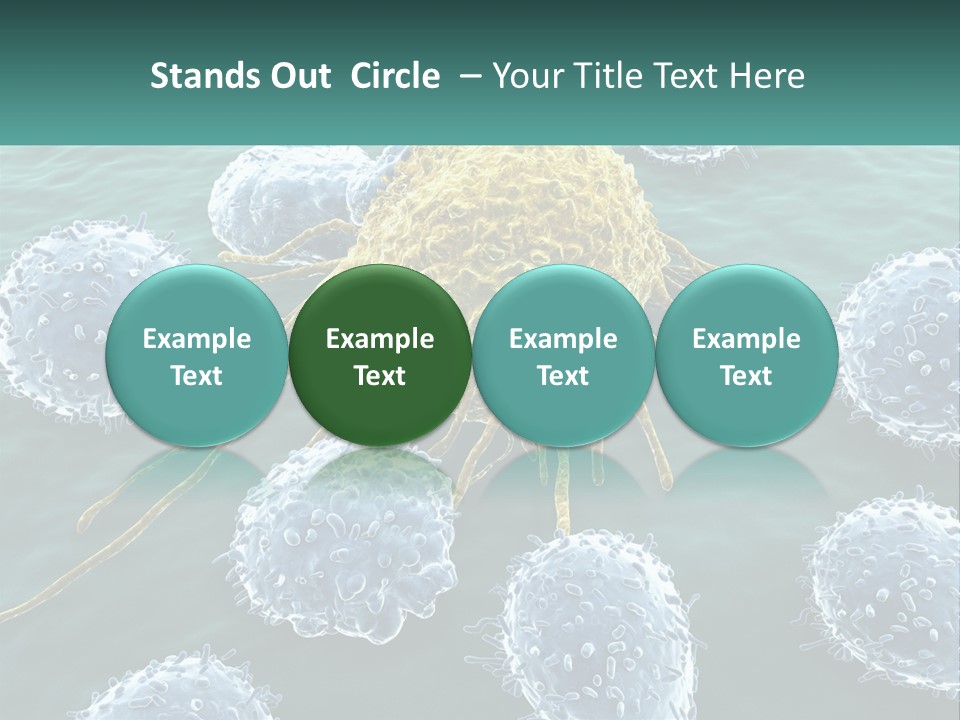A Group Of Blue And Yellow Cells In The Water PowerPoint Template