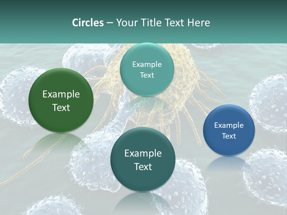 A Group Of Blue And Yellow Cells In The Water PowerPoint Template