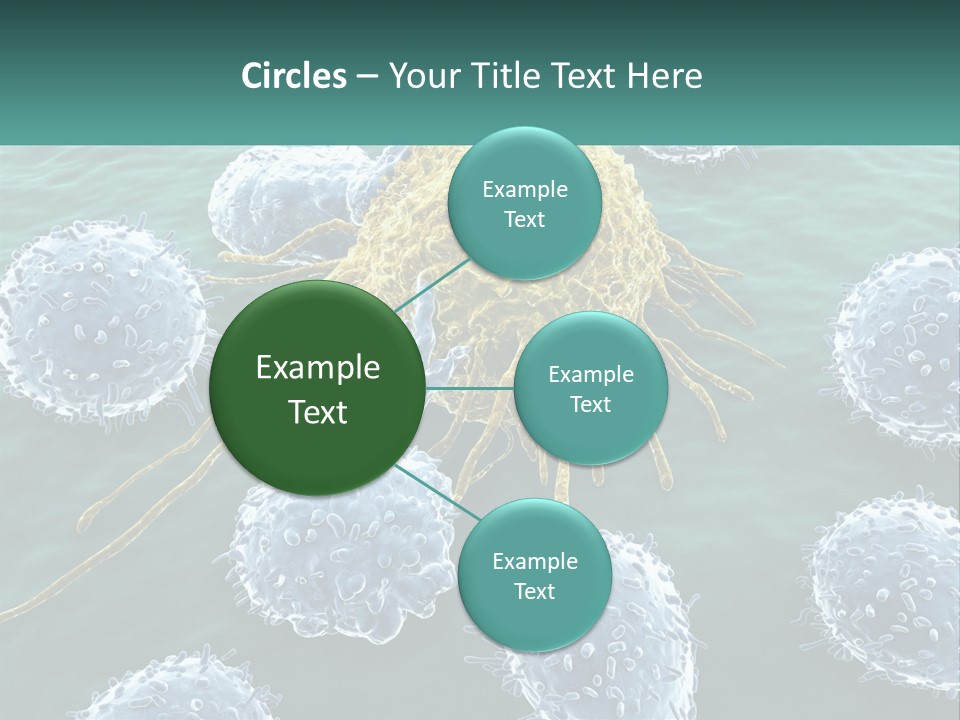 A Group Of Blue And Yellow Cells In The Water PowerPoint Template