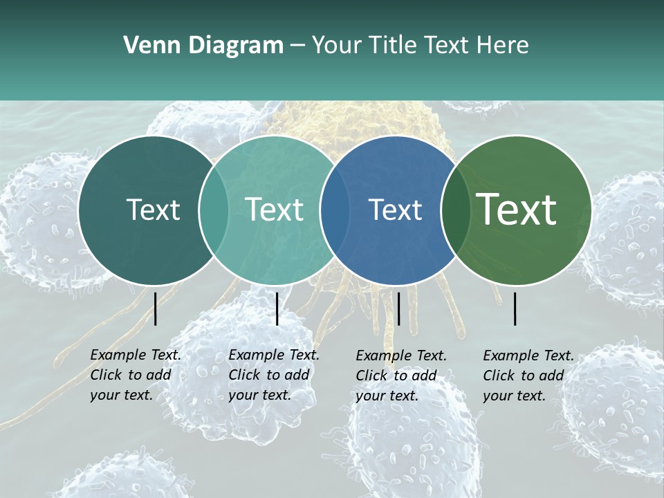 A Group Of Blue And Yellow Cells In The Water PowerPoint Template