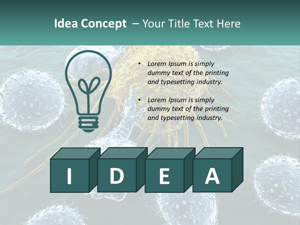 A Group Of Blue And Yellow Cells In The Water PowerPoint Template