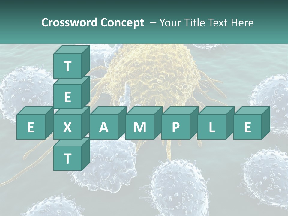 A Group Of Blue And Yellow Cells In The Water PowerPoint Template