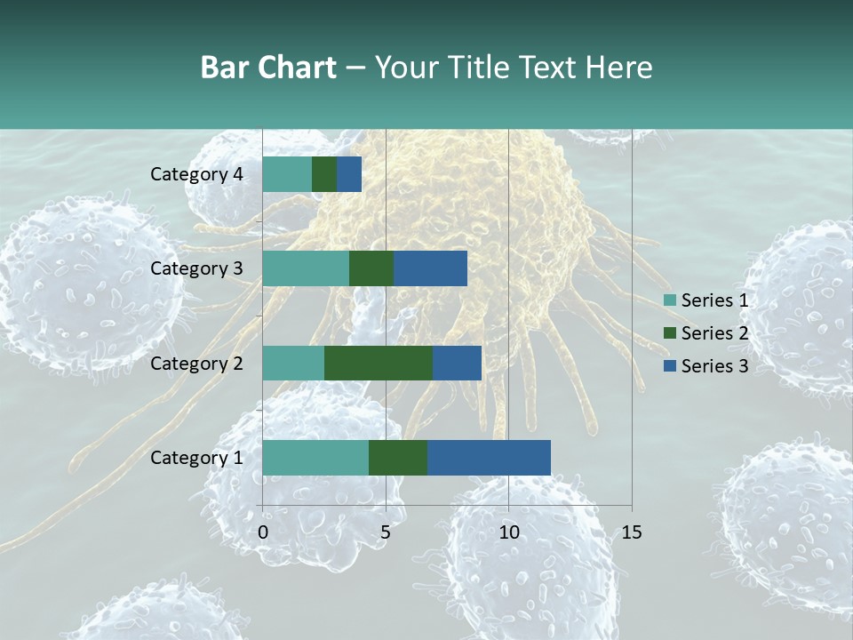 A Group Of Blue And Yellow Cells In The Water PowerPoint Template