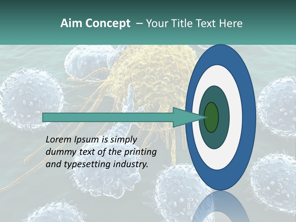 A Group Of Blue And Yellow Cells In The Water PowerPoint Template