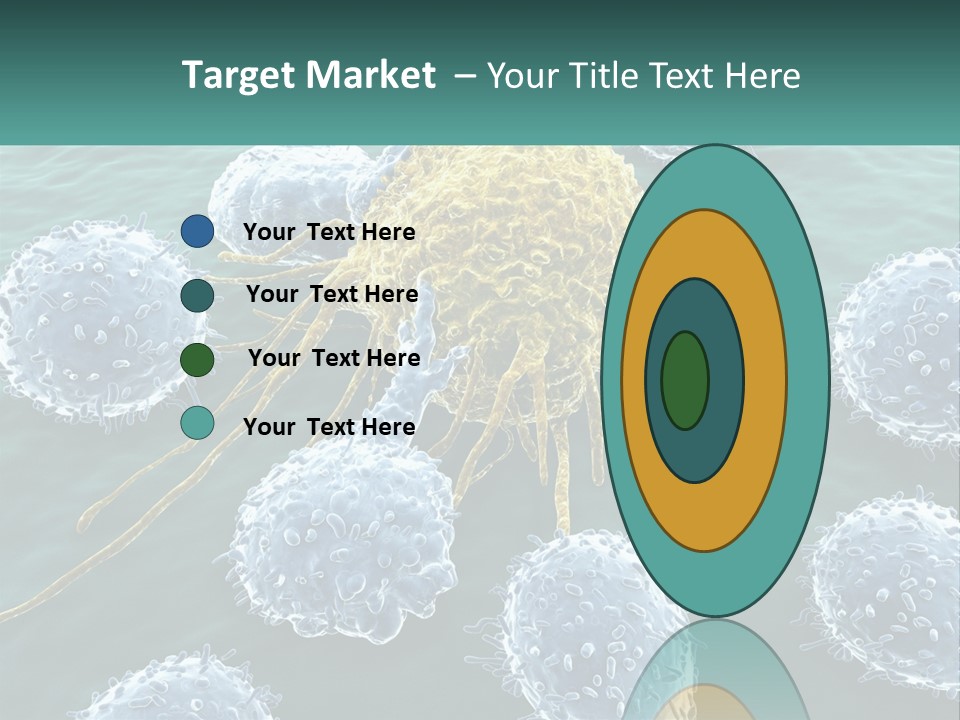 A Group Of Blue And Yellow Cells In The Water PowerPoint Template