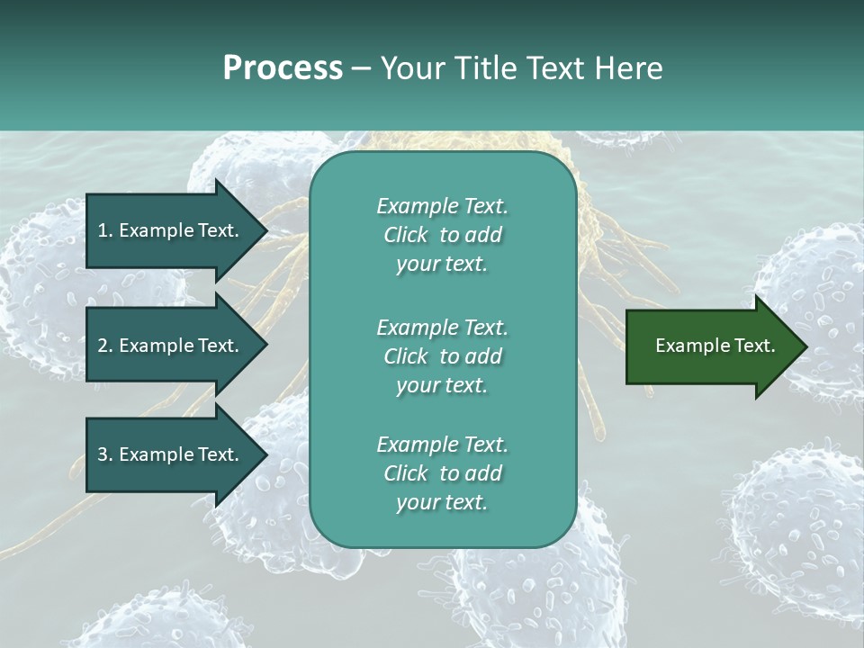 A Group Of Blue And Yellow Cells In The Water PowerPoint Template
