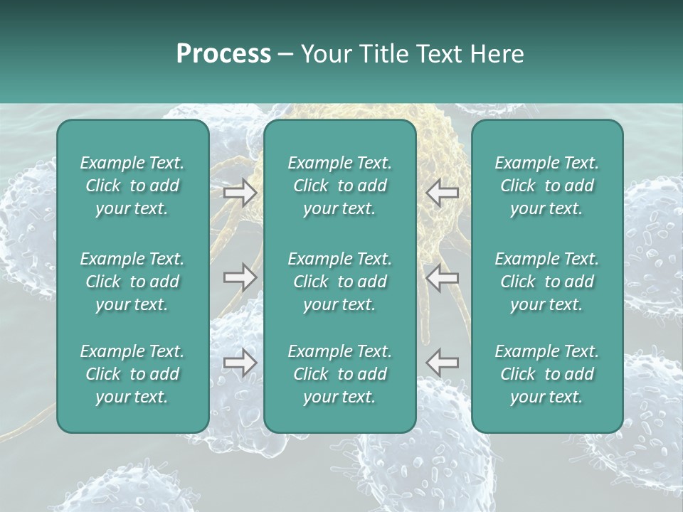 A Group Of Blue And Yellow Cells In The Water PowerPoint Template