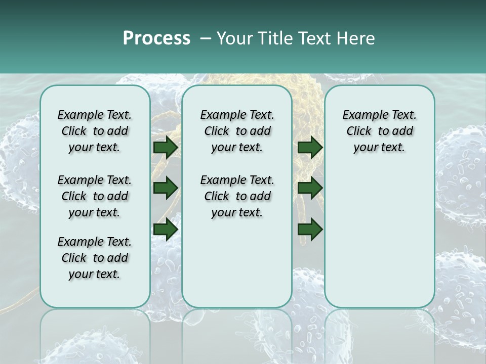 A Group Of Blue And Yellow Cells In The Water PowerPoint Template