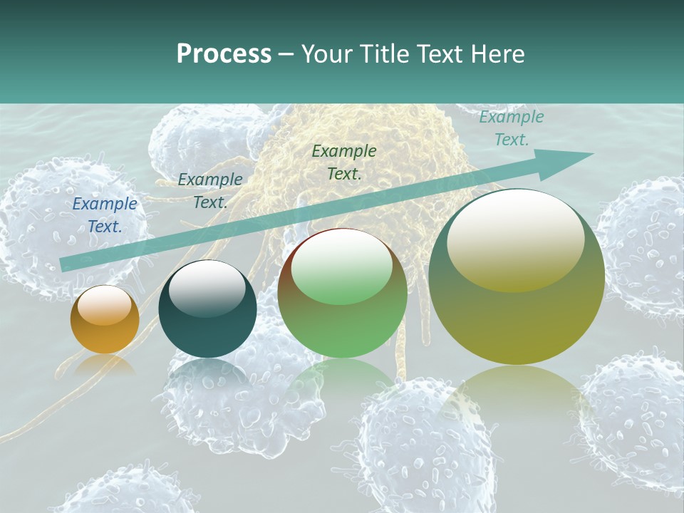 A Group Of Blue And Yellow Cells In The Water PowerPoint Template
