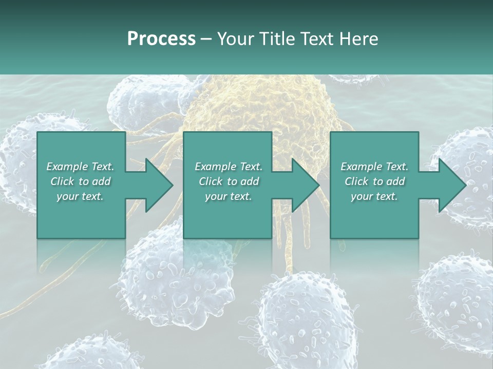 A Group Of Blue And Yellow Cells In The Water PowerPoint Template