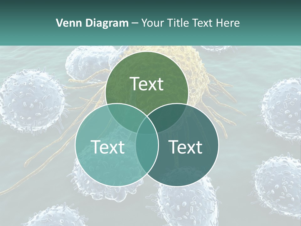 A Group Of Blue And Yellow Cells In The Water PowerPoint Template