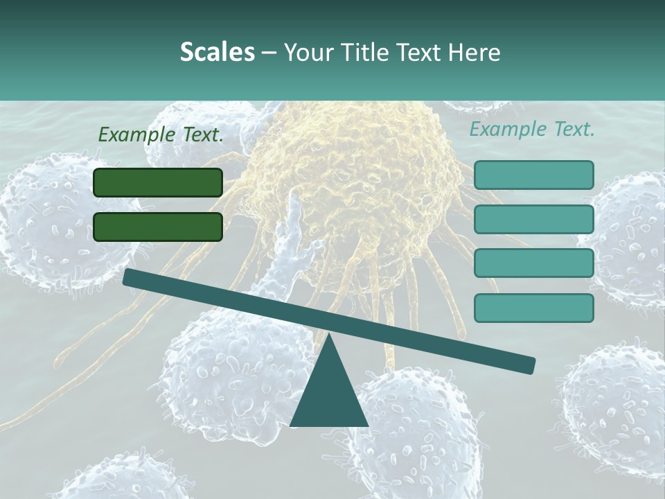 A Group Of Blue And Yellow Cells In The Water PowerPoint Template