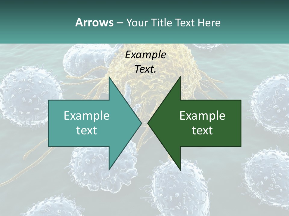 A Group Of Blue And Yellow Cells In The Water PowerPoint Template