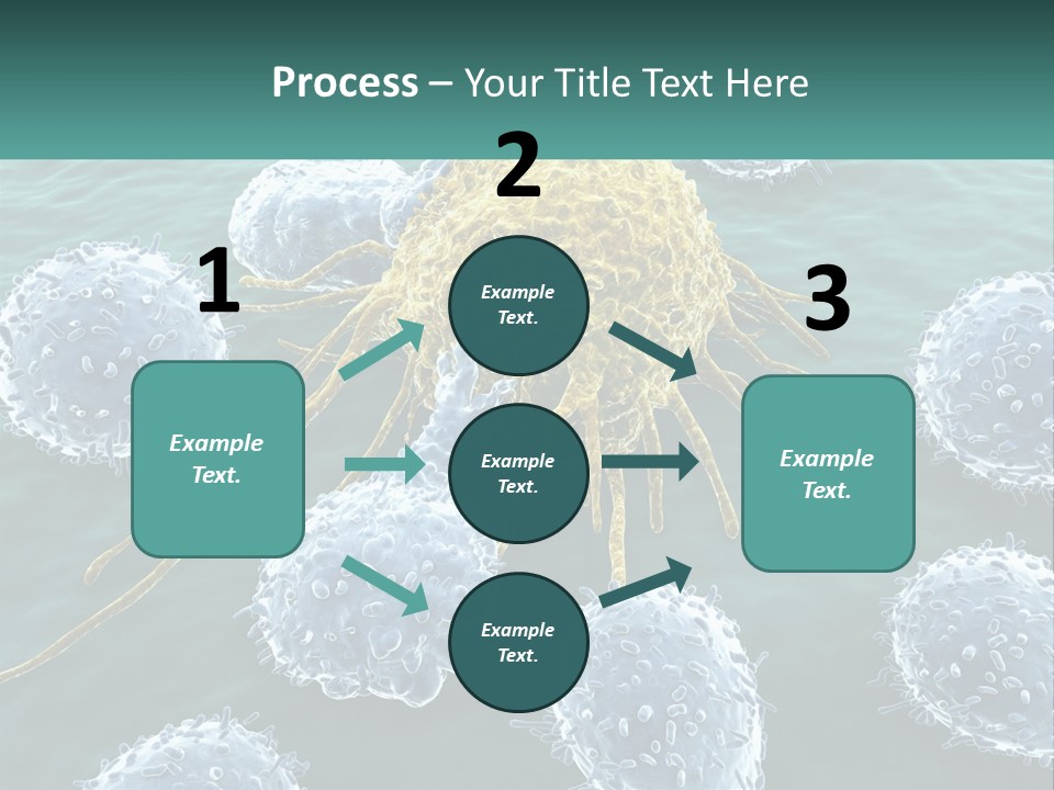 A Group Of Blue And Yellow Cells In The Water PowerPoint Template