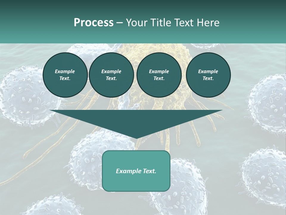 A Group Of Blue And Yellow Cells In The Water PowerPoint Template