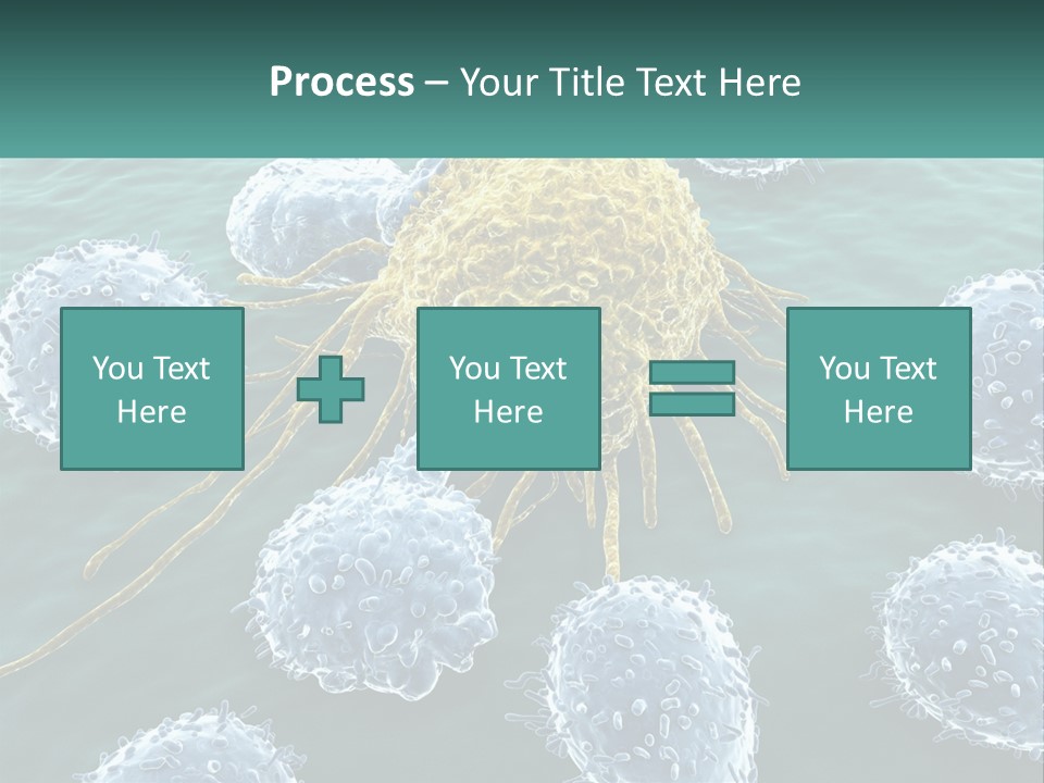 A Group Of Blue And Yellow Cells In The Water PowerPoint Template