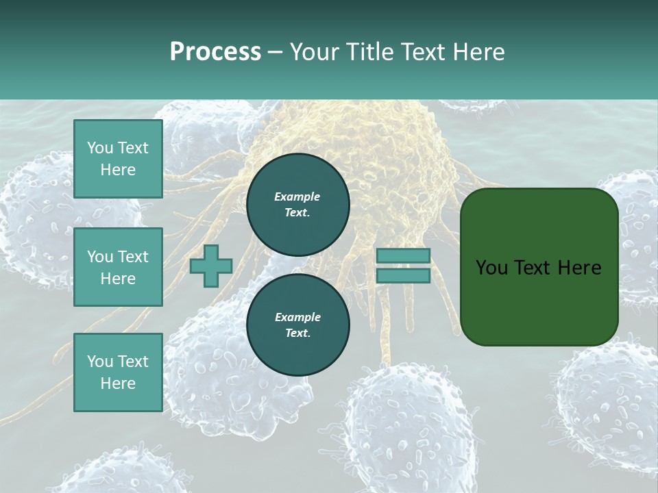 A Group Of Blue And Yellow Cells In The Water PowerPoint Template