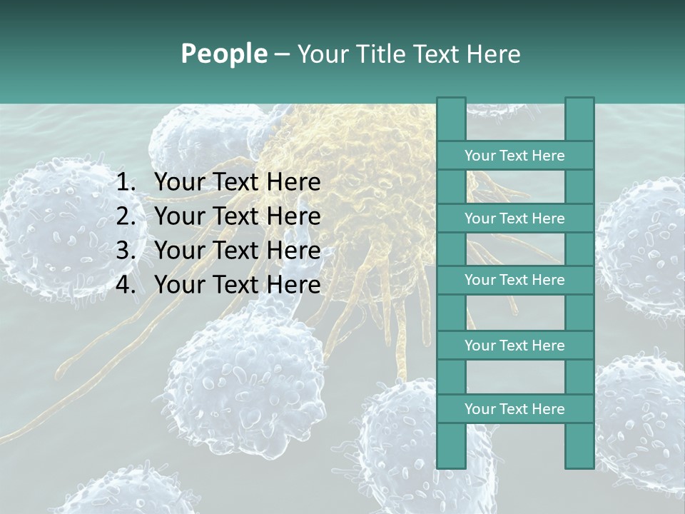 A Group Of Blue And Yellow Cells In The Water PowerPoint Template
