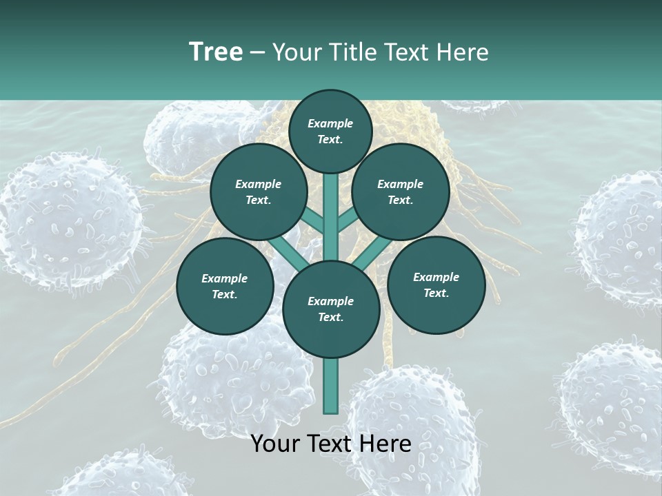 A Group Of Blue And Yellow Cells In The Water PowerPoint Template