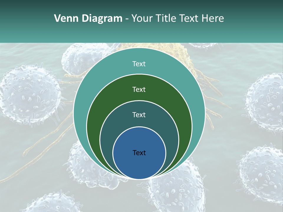 A Group Of Blue And Yellow Cells In The Water PowerPoint Template