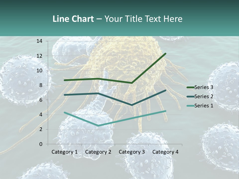 A Group Of Blue And Yellow Cells In The Water PowerPoint Template