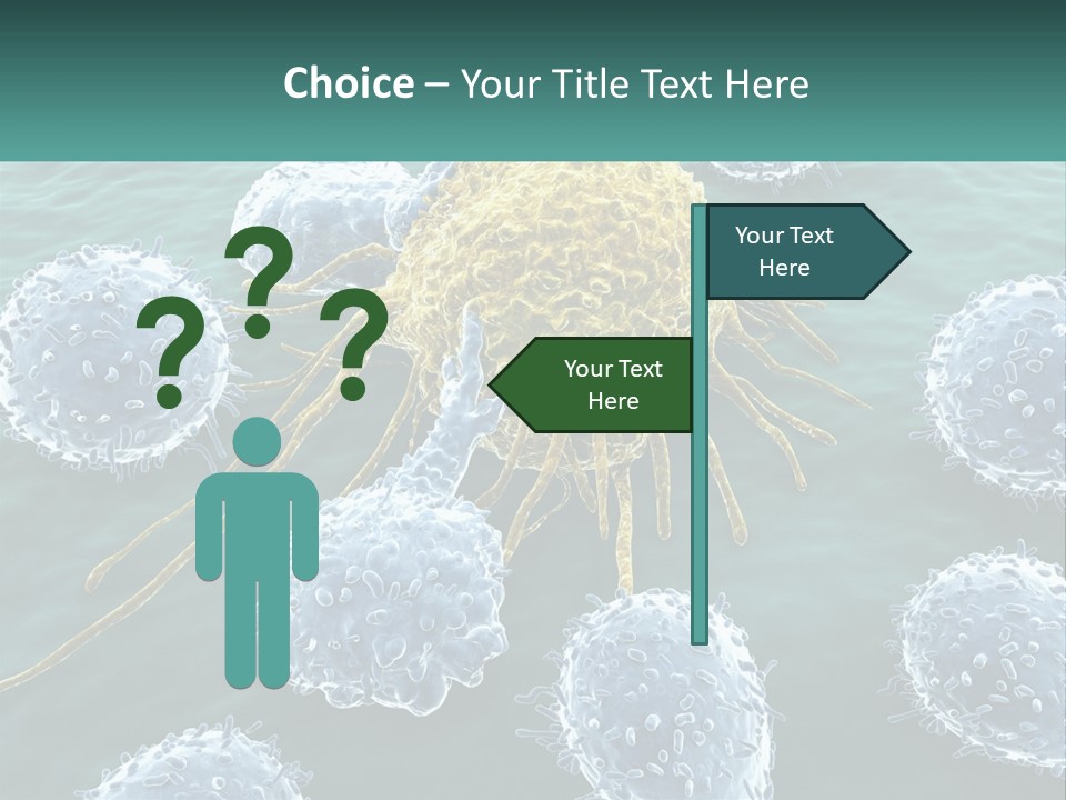 A Group Of Blue And Yellow Cells In The Water PowerPoint Template