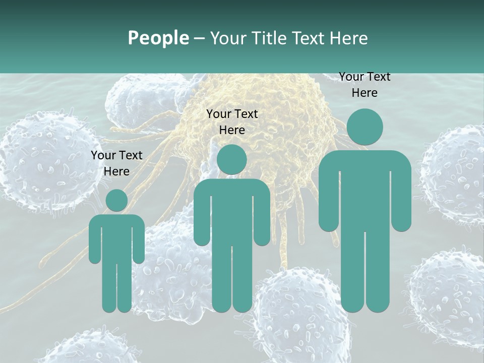 A Group Of Blue And Yellow Cells In The Water PowerPoint Template