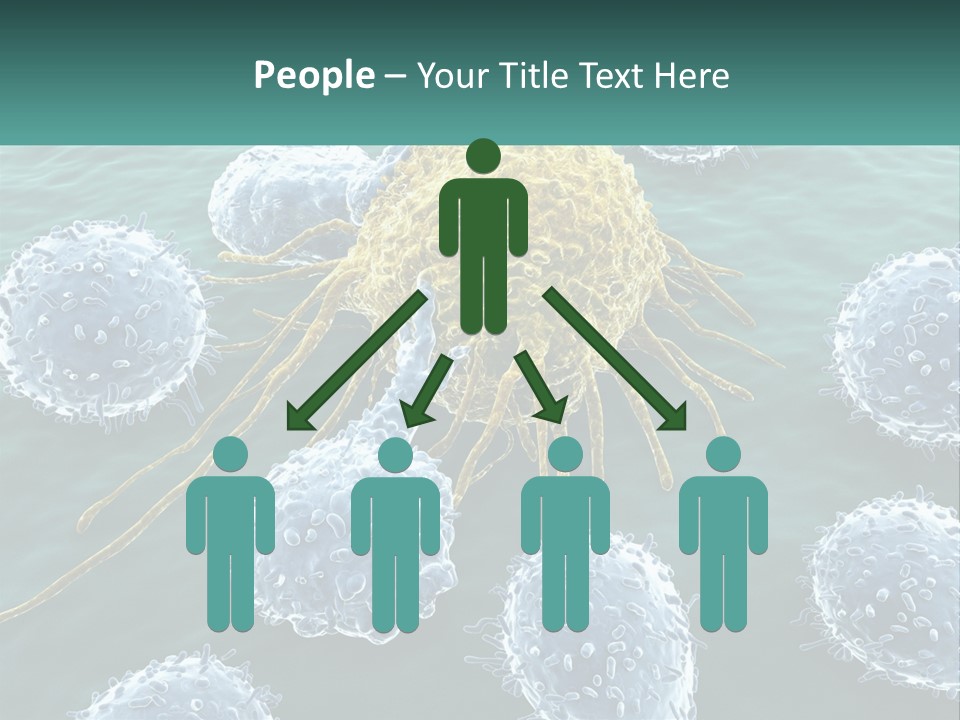 A Group Of Blue And Yellow Cells In The Water PowerPoint Template