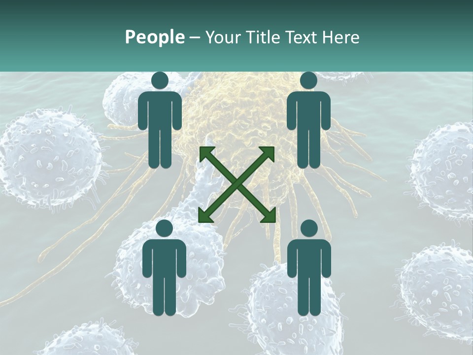 A Group Of Blue And Yellow Cells In The Water PowerPoint Template