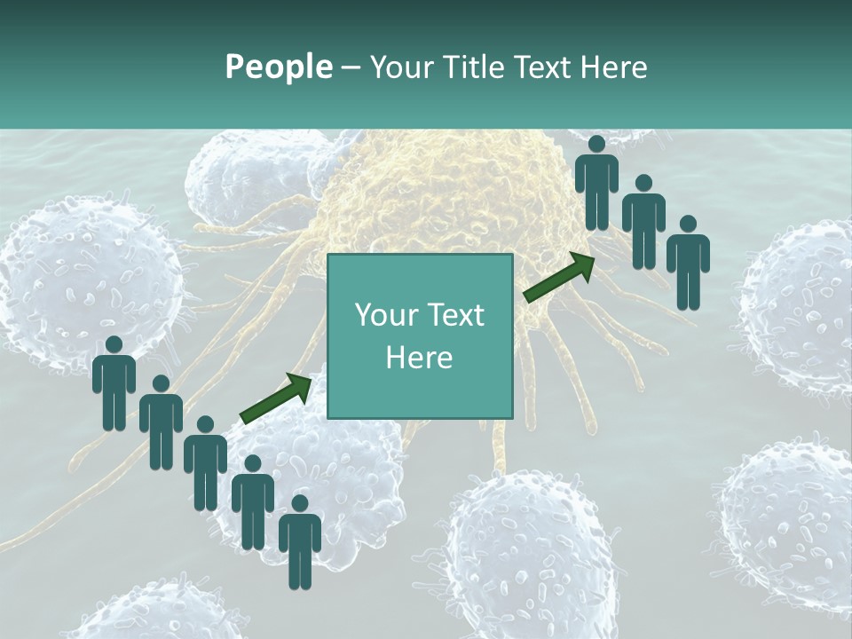 A Group Of Blue And Yellow Cells In The Water PowerPoint Template