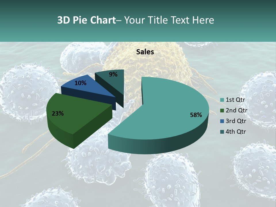 A Group Of Blue And Yellow Cells In The Water PowerPoint Template