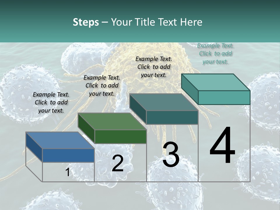 A Group Of Blue And Yellow Cells In The Water PowerPoint Template