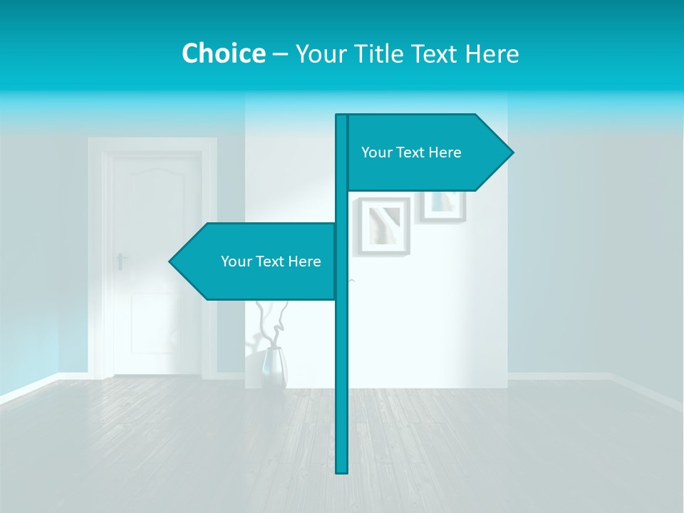 A Room With A Door And A Picture On The Wall PowerPoint Template