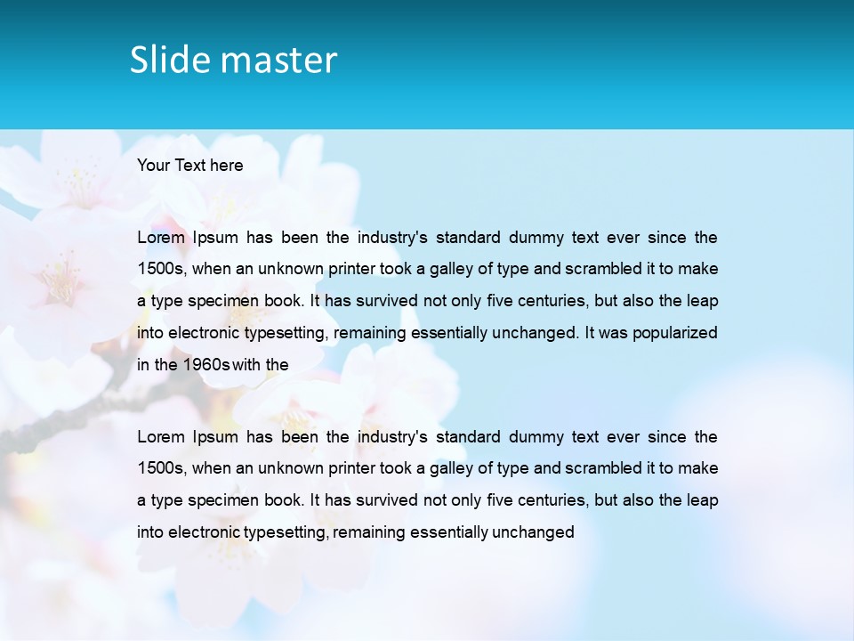 A Branch Of A Blossoming Cherry Tree With A Blue Sky In The Background PowerPoint Template