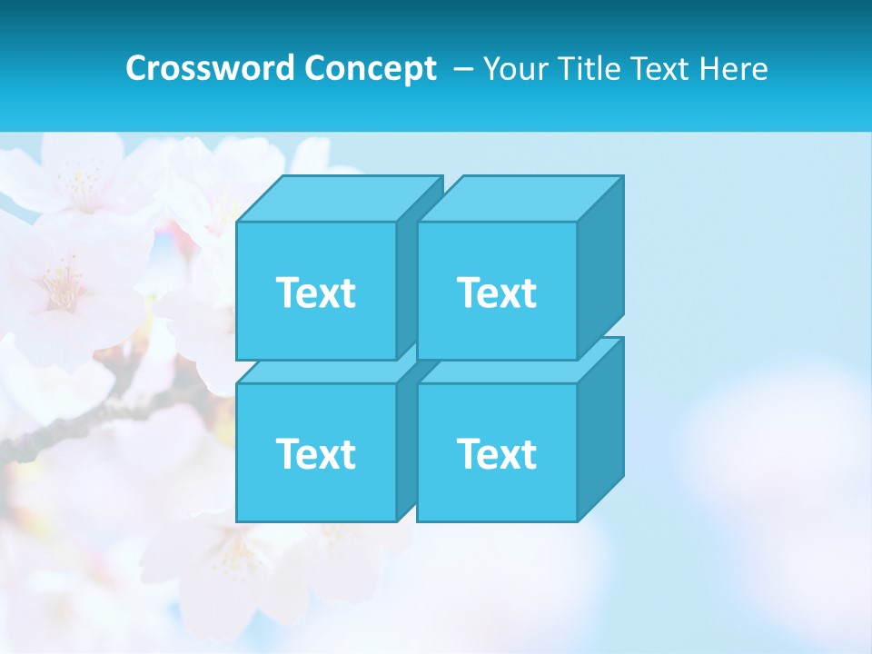 A Branch Of A Blossoming Cherry Tree With A Blue Sky In The Background PowerPoint Template