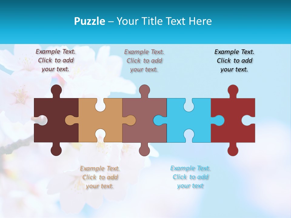 A Branch Of A Blossoming Cherry Tree With A Blue Sky In The Background PowerPoint Template